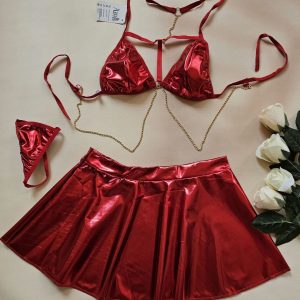 کاستوم چرم براق زنجیر دار